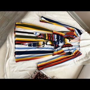 FOREVER 21 Striped Colorful, Cutout Dress